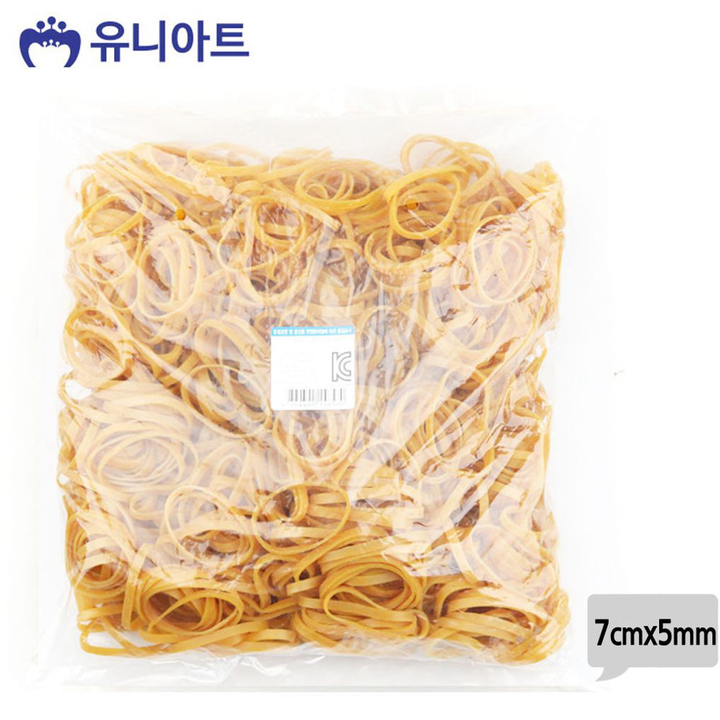 유니아트 (고무밴드) 30000 노랑 고무줄 (7cmx5mm)