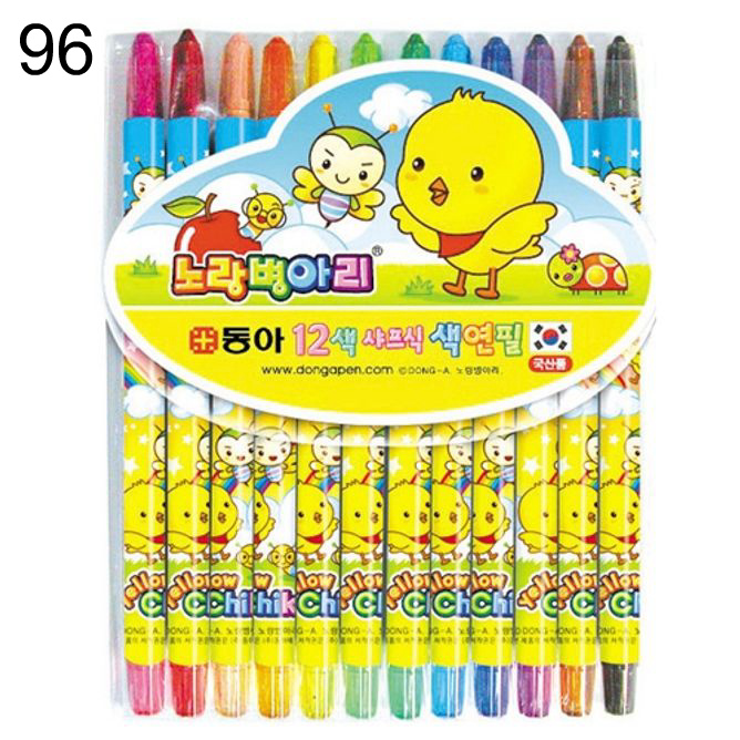 샤프식색연필 12색 돌돌이 노랑병아리 96세트