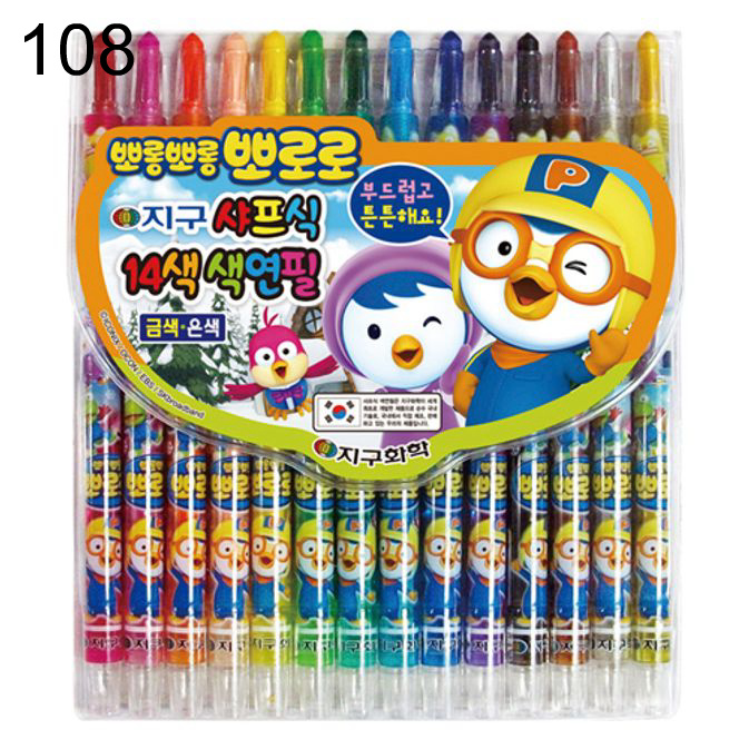 샤프식색연필 뽀로로 14색 108세트