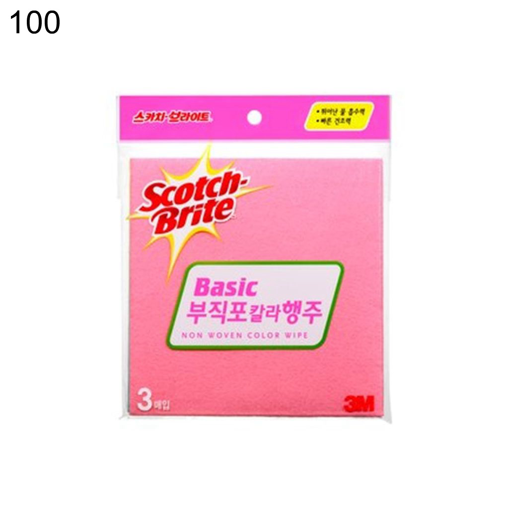 브라이트 베이직 부직포 칼라행주 3매 100개