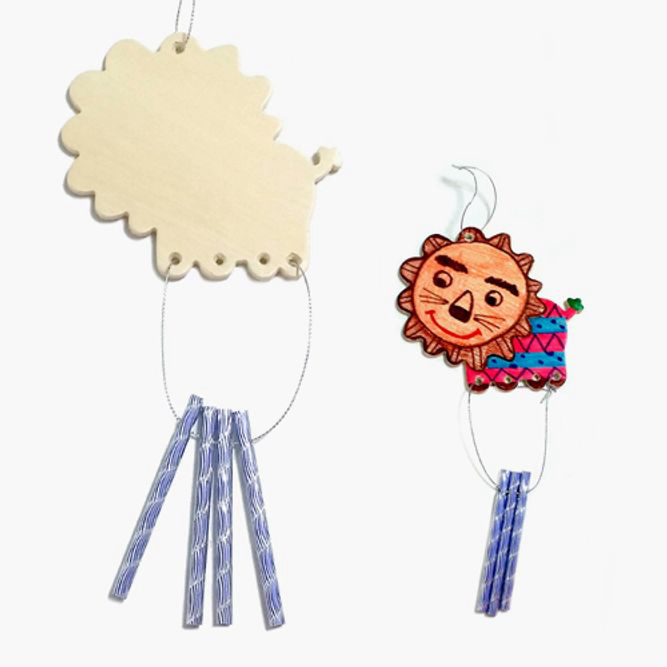 유아미술 어린이용 사자나무도어벨 만들기