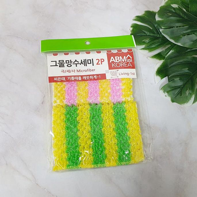 주방잡화 설거지용품 그물망사수세미2p