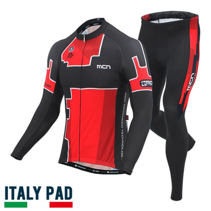 저지 테리 레드 자전거져지/9부 패드바지 세트