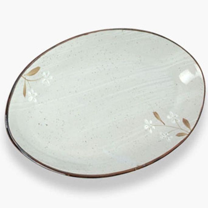 도자기 접시 플레이팅 접시 생선접시 타원접시 33cm