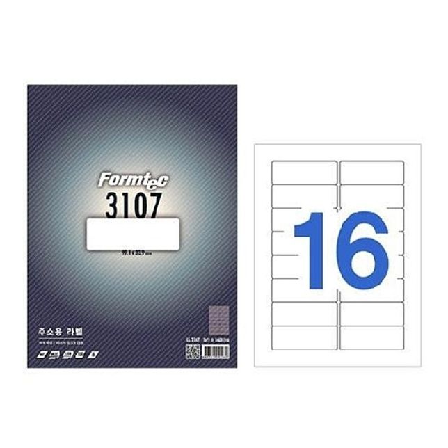 폼텍 분류표기용라벨 LS-3107 100매/16칸