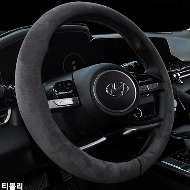 티볼리 자동차핸들커버 핸들카바 스웨이드
