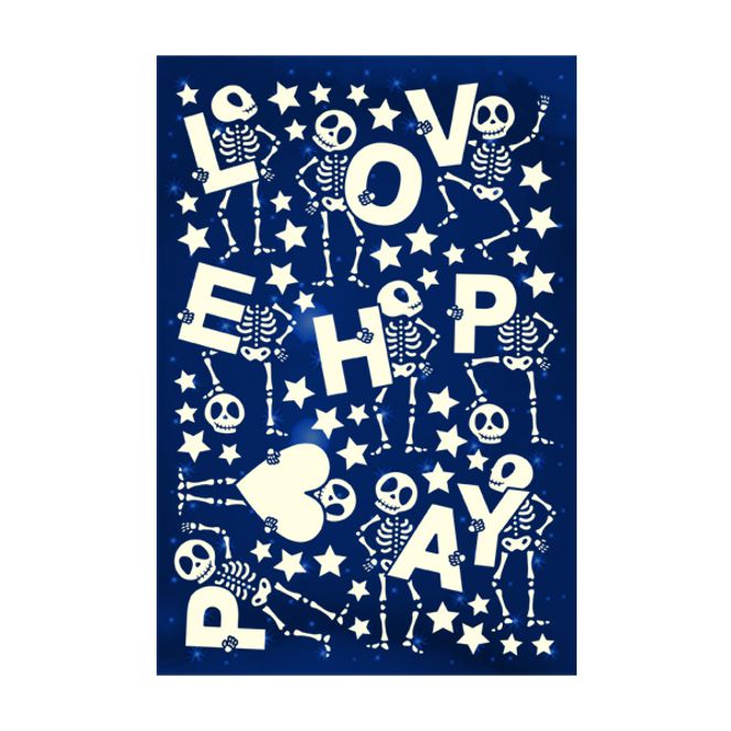 스티커  야광별 해골 영문 NS-71