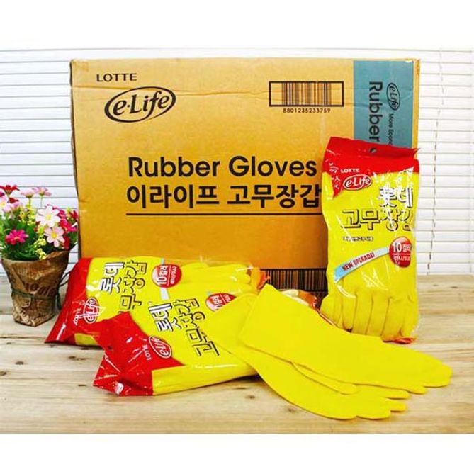 (BOX)롯데 고무장갑 미니 (소)옐로우 500켤레
