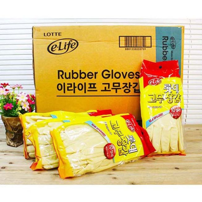 (BOX)롯데 고무장갑 미니 (소)아이보리 500켤레
