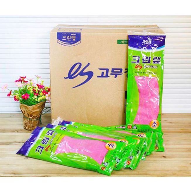 (BOX)크린랩 고무장갑 (ES-소) 100개입
