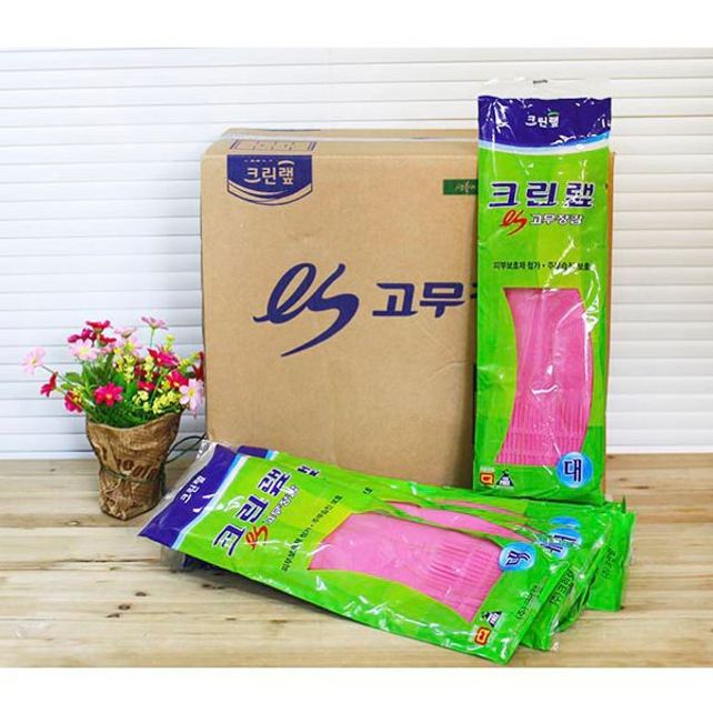 (BOX)크린랩 고무장갑 (ES-대) 100개입