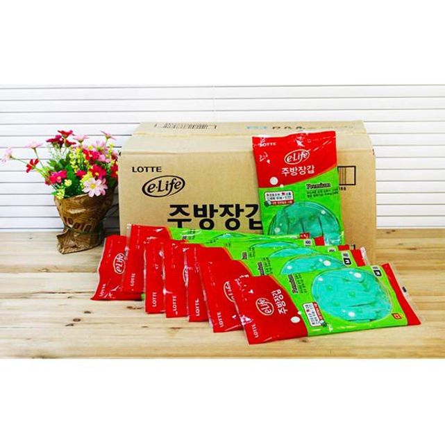 (BOX)롯데 주방장갑 M_중(그린)_60개입