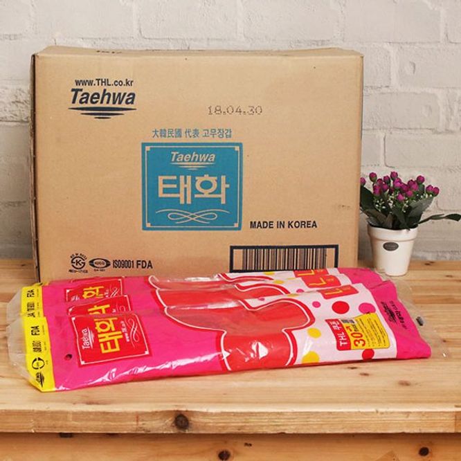 (BOX)태화 고무장갑 (L 대)_레드_100켤레