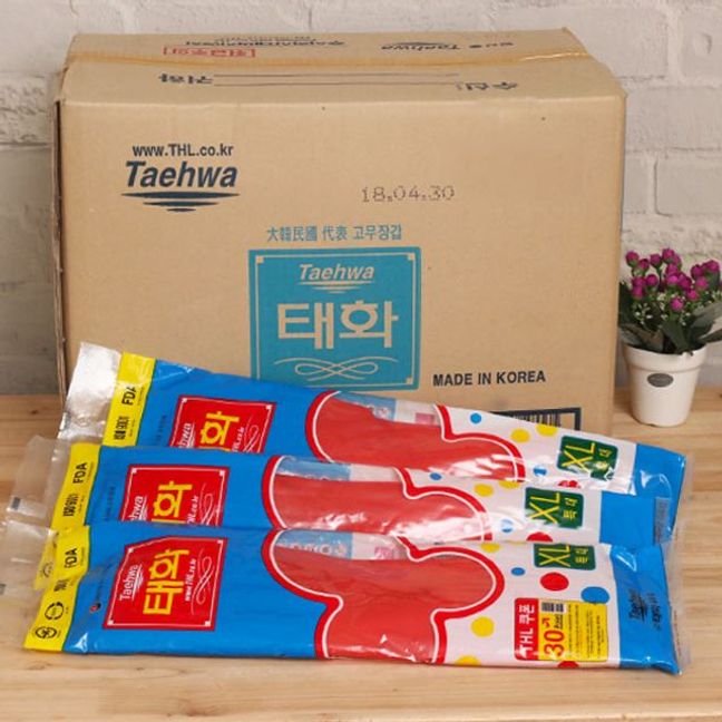 (BOX)태화 고무장갑 (XL 특대)_레드_100켤레