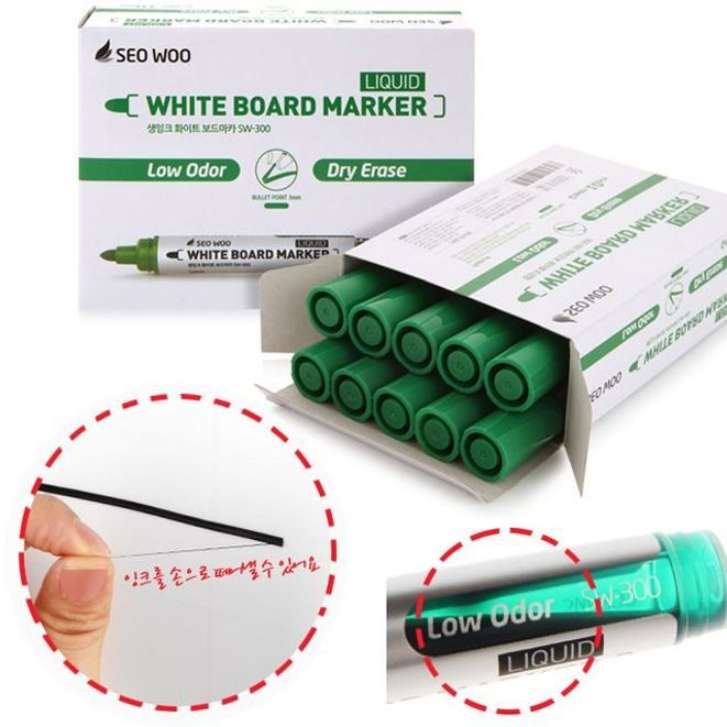 생 잉크 보드 마카 초록 10p