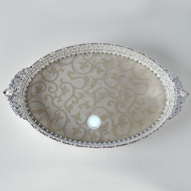퀸스 실버 엔틱트레이(대) 주방 쟁반 플레이트 데코