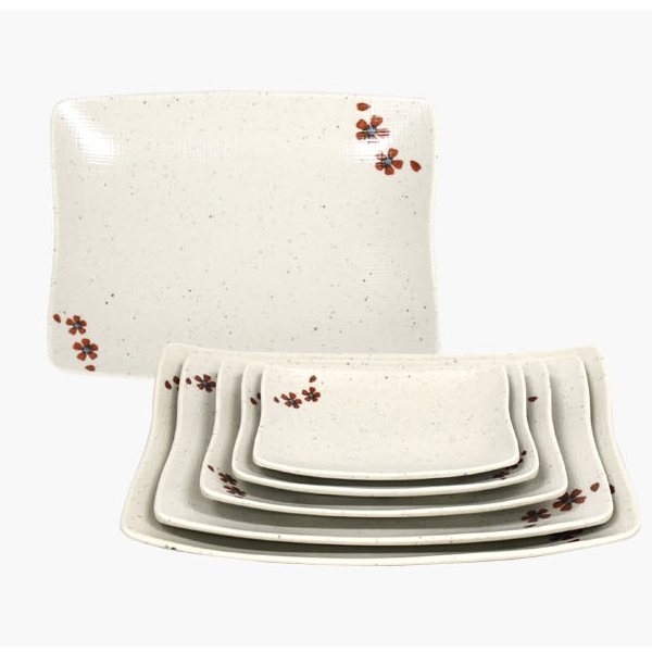 멜라민 접시 반찬 그릇 플레이팅 직사각 접시 15cm