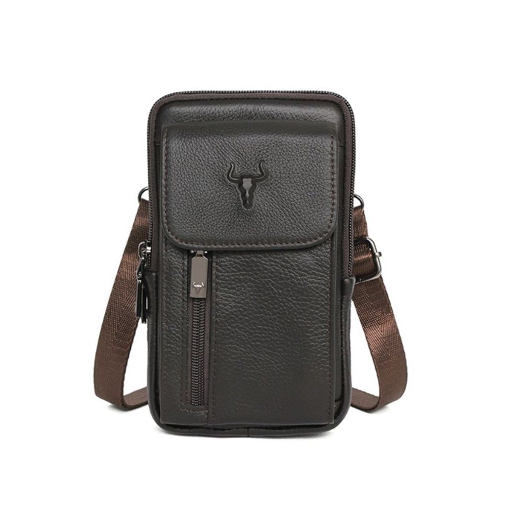 남자 남성 간편 외출 여행 소가죽 미니백 크로스백