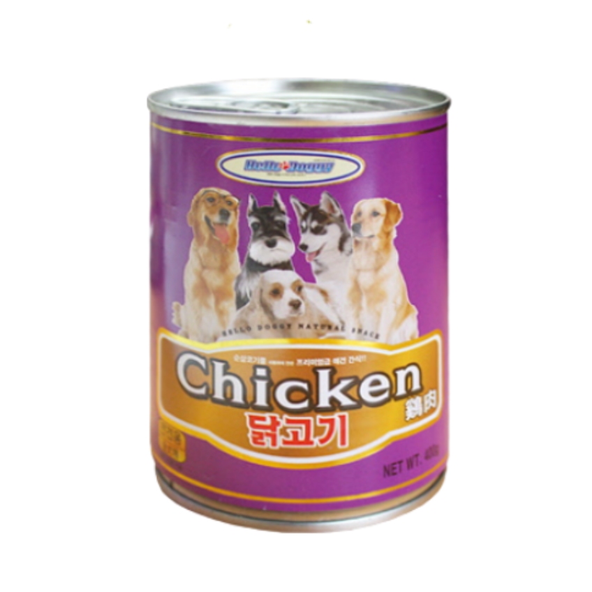 애견간식 체력보충 습식 헬로도기 닭고기 캔 400g