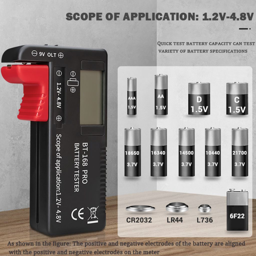 디지털 배터리 잔량 테스터기 건전지 검사 1.2V 4.8V
