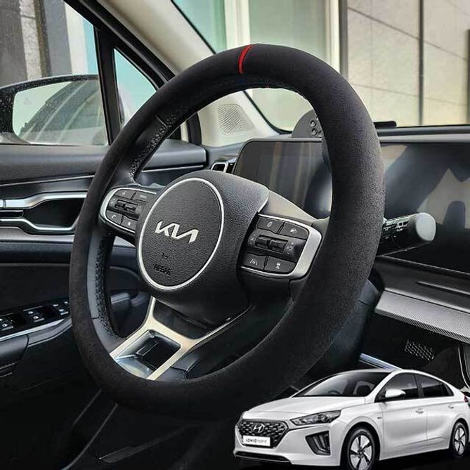 아이오닉 핸들커버 스웨이드 순정형 블랙