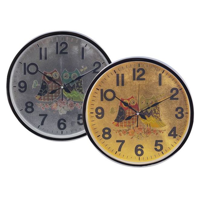 커플 부엉이 저소음 벽시계 (색상랜덤)