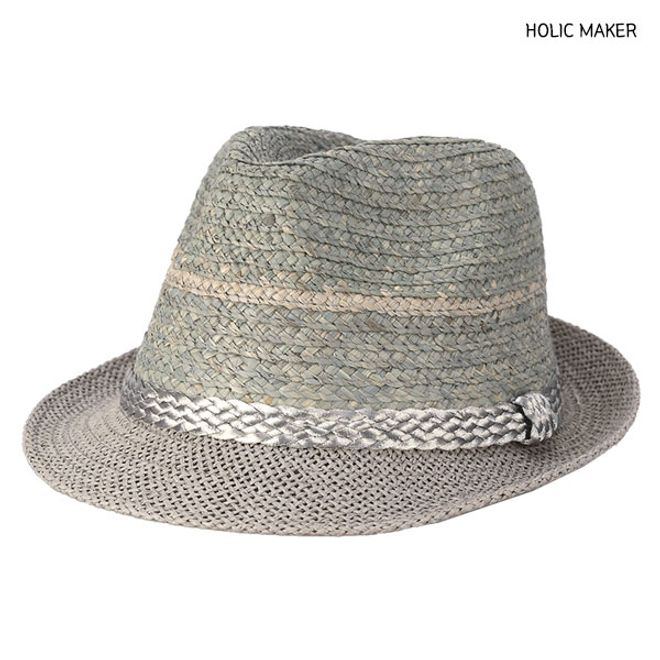 홀릭메이커 남성 중절모 HPH017 여름 밀짚 모자 페도라 스트로햇