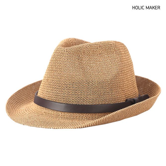 홀릭메이커 남성 중절모 HPH018 여름 밀짚 모자 페도라 스트로햇