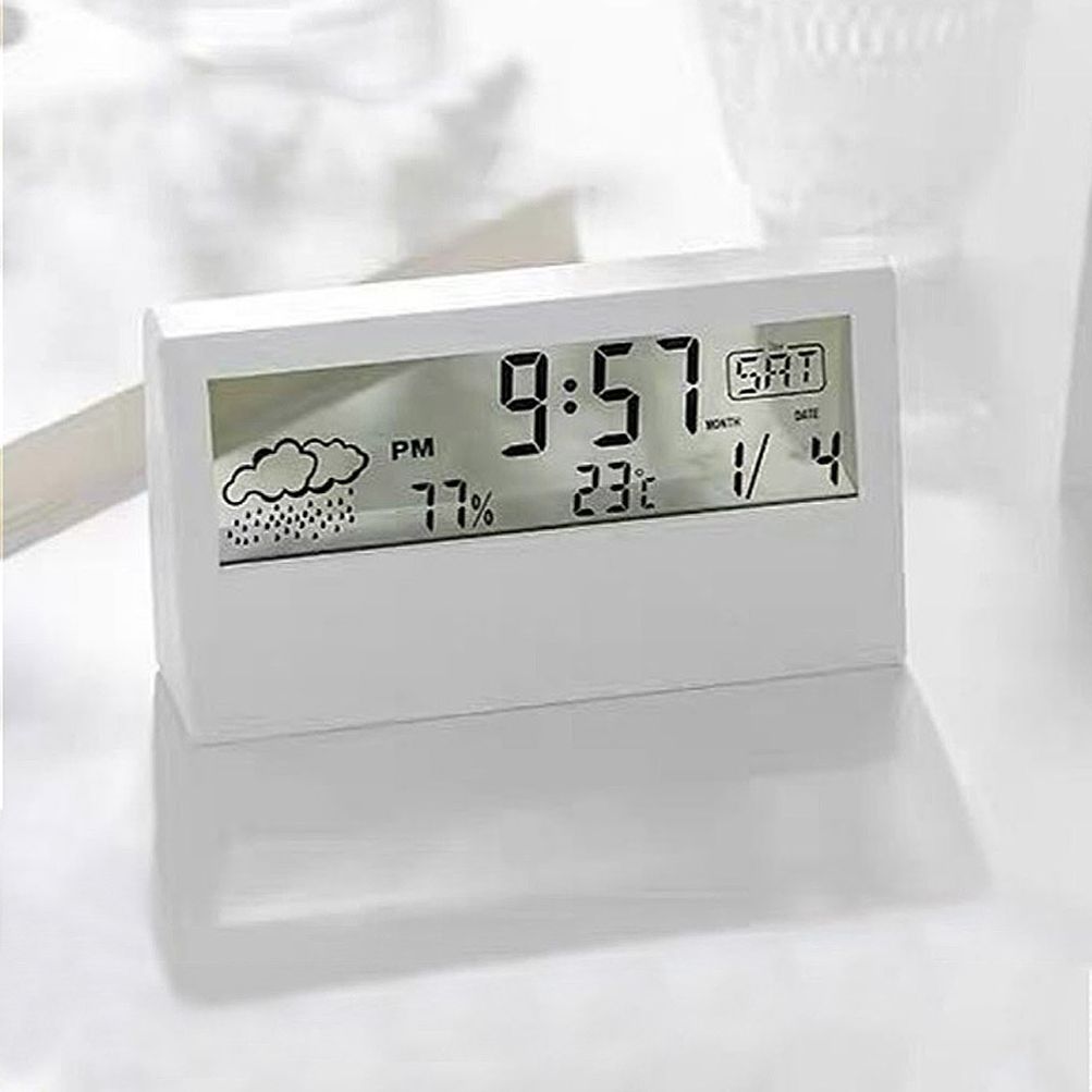 투명 디지털 LED 탁상시계 온도습계 9011B