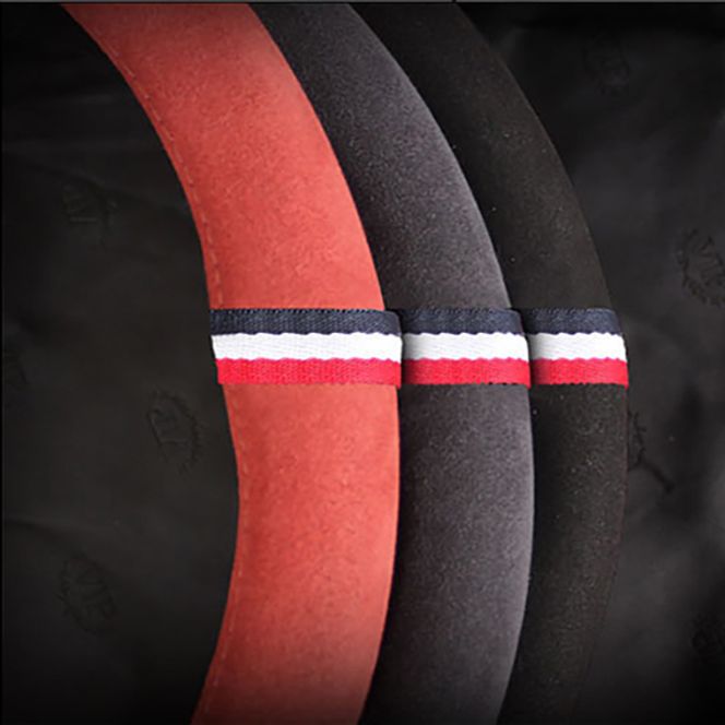 아반떼 95~98형 샤무드 원단 D컷전용 핸들커버 와인