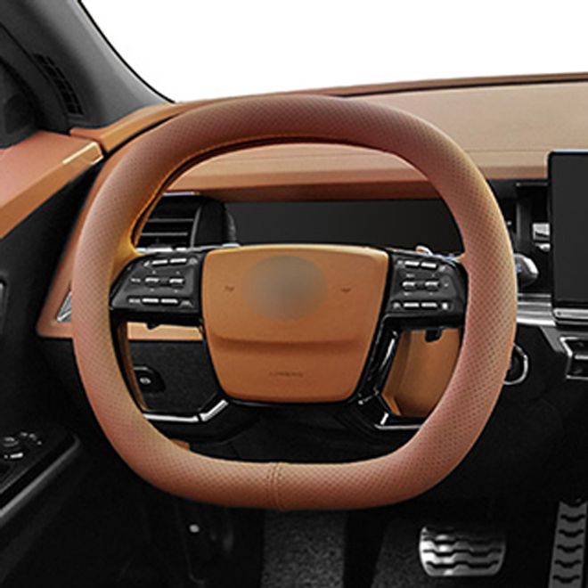 더뉴스포티지 13~15년 D컷 가죽 핸들커버 브라운 타공