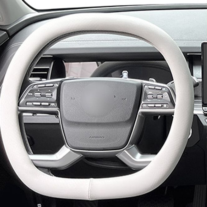 소나타 뉴라이즈 17년~ D컷 가죽 핸들커버 그레이