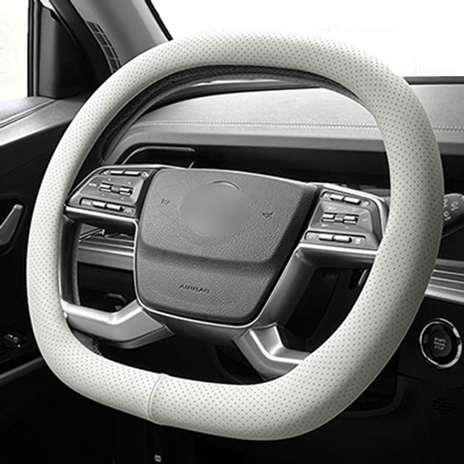 YF소나타 09년~12년 D컷 가죽 핸들커버 그레이 타공