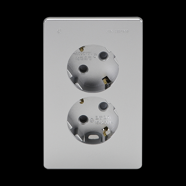매입콘센트(V) 2구 실버