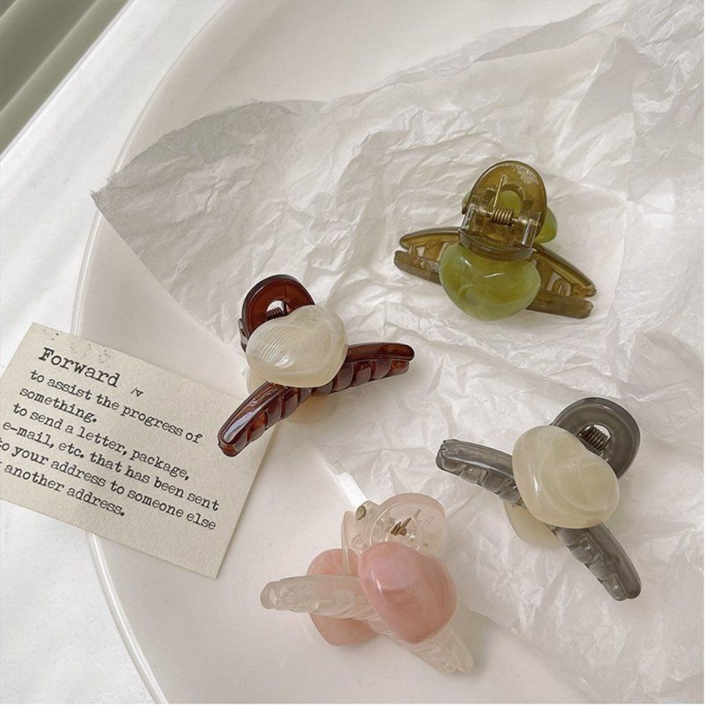 하트 포인트 쁘띠 꼬임 헤어 집게핀