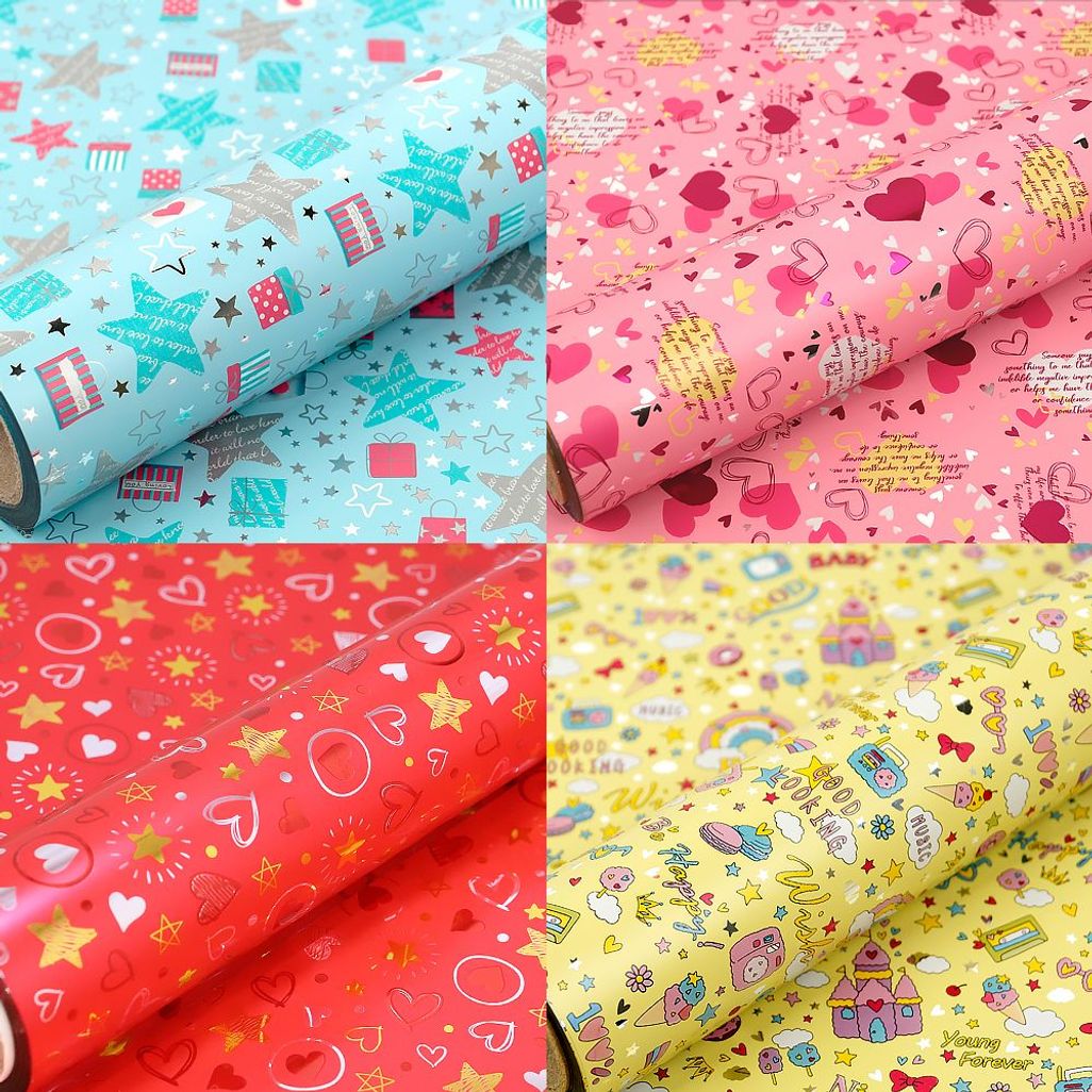 증착 비닐 롤 포장지 4종 - 사이즈(중)