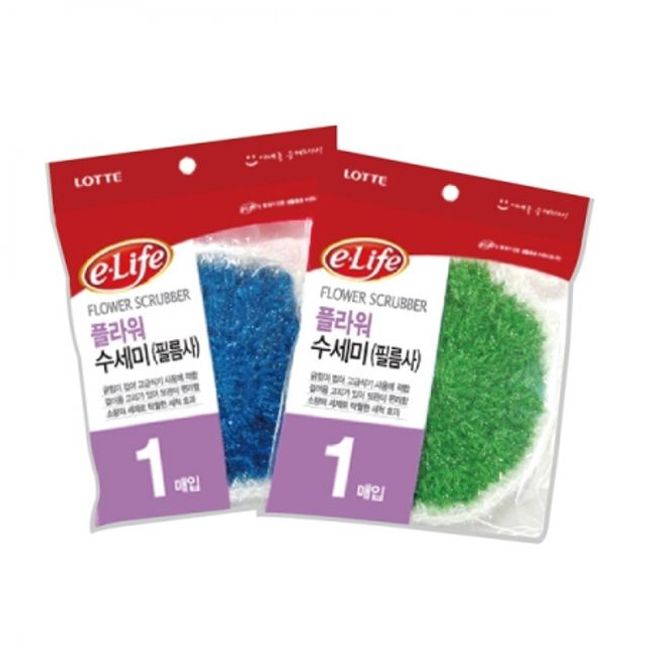 이라이프 플라워 수세미 (필름사) 1P 아크릴수세미
