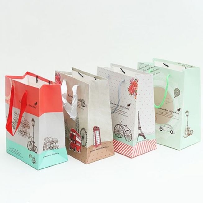 감성 쇼핑백 (소-23x18cm) 10매 랜덤발송