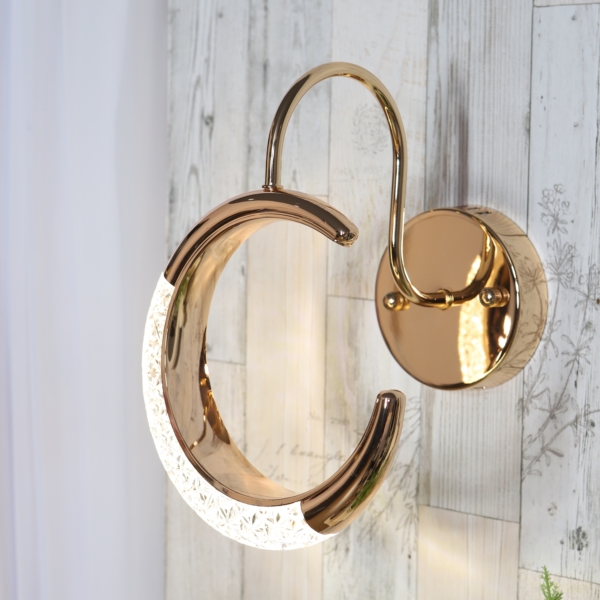 벽등 LED 문 W493B-1 5W 주백 샴페인골드