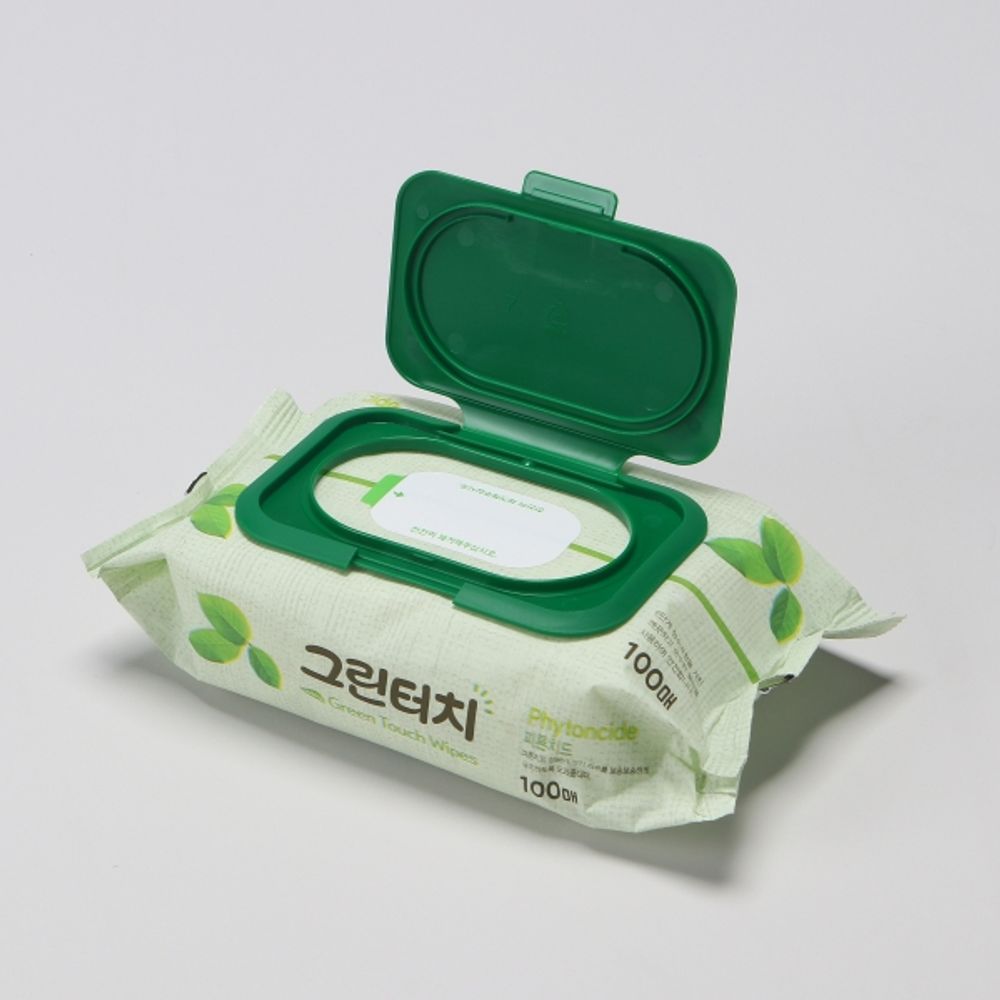 물티슈 보급형 그린터치 100매 캡형 1개