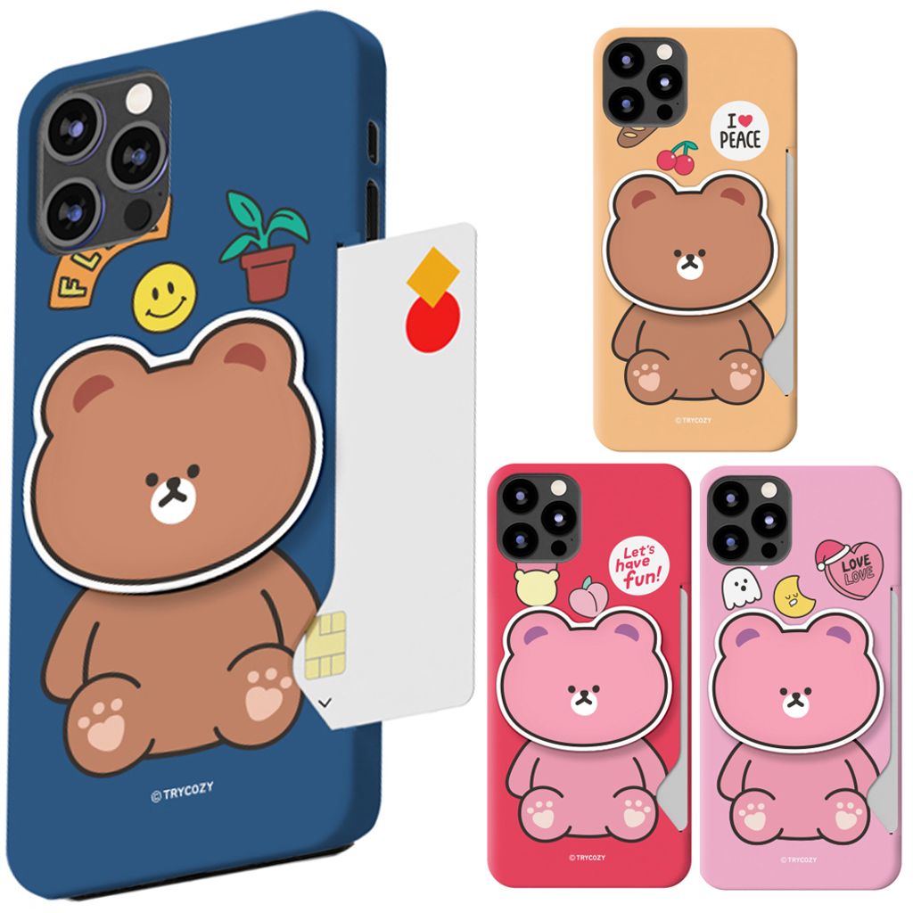 아이폰12미니 곰곰이 그립 홀더 톡 카드케이스