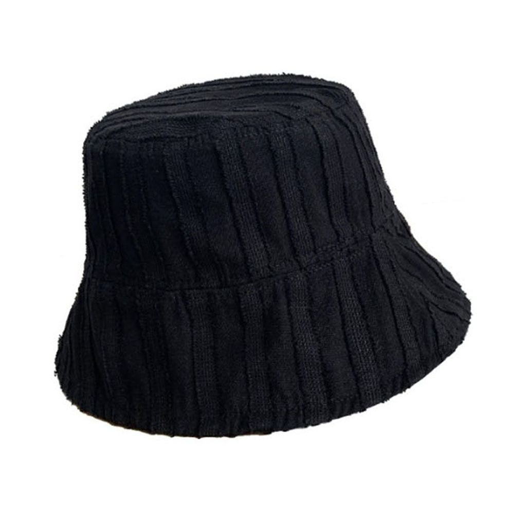 검정색 벙거지 세로줄 포인트 봄모자 스트릿 패션