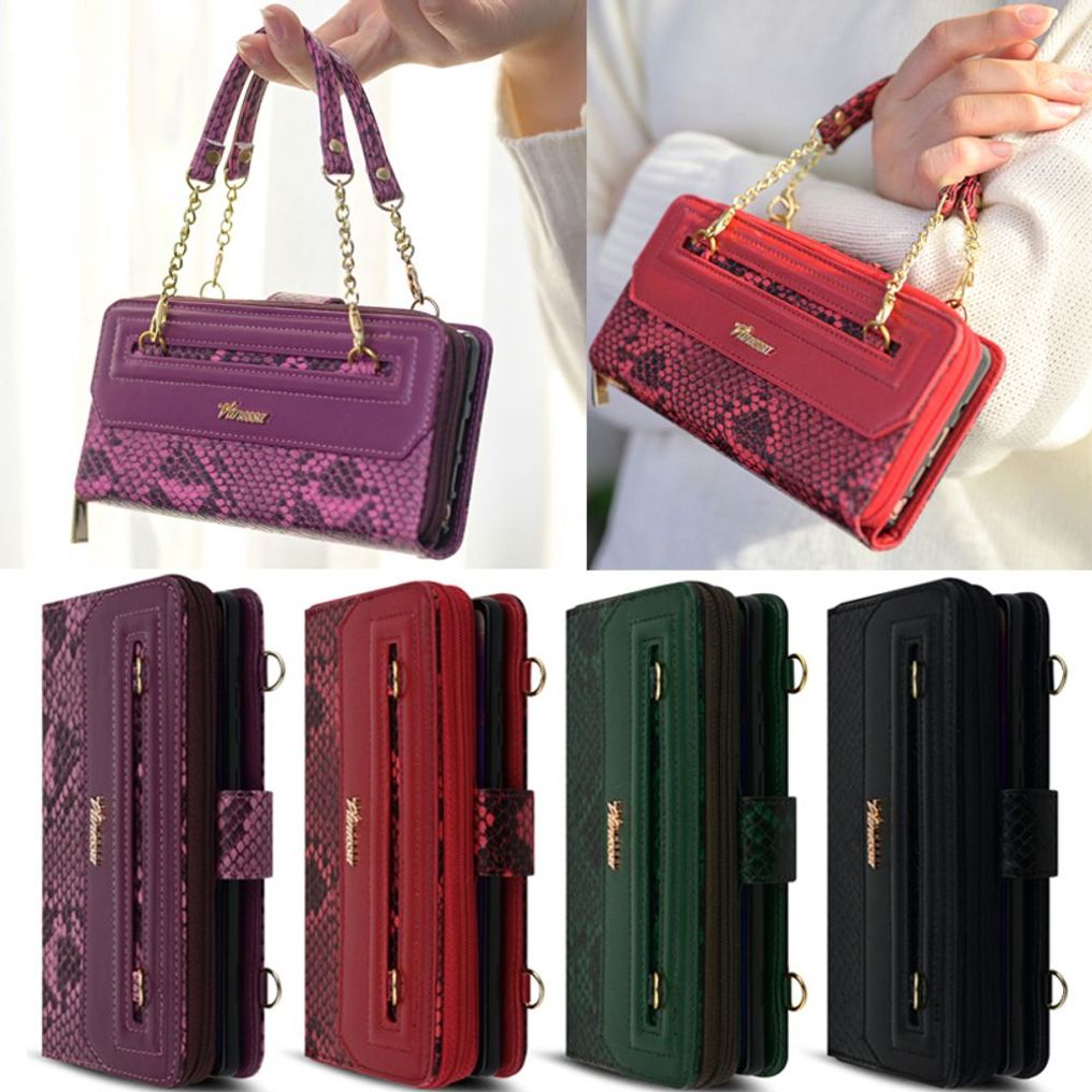 갤럭시J3 2016 지퍼 지갑 체인 케이스 파이톤 J320