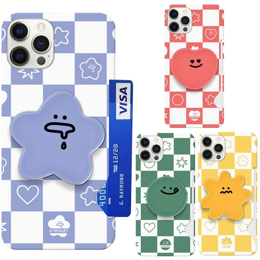 아이폰XR 와글이 톡 그립 카드케이스