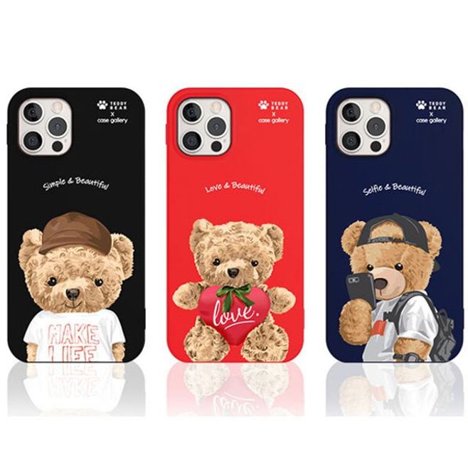 아이폰 13프로맥스 테디베어 컬러젤 케이스