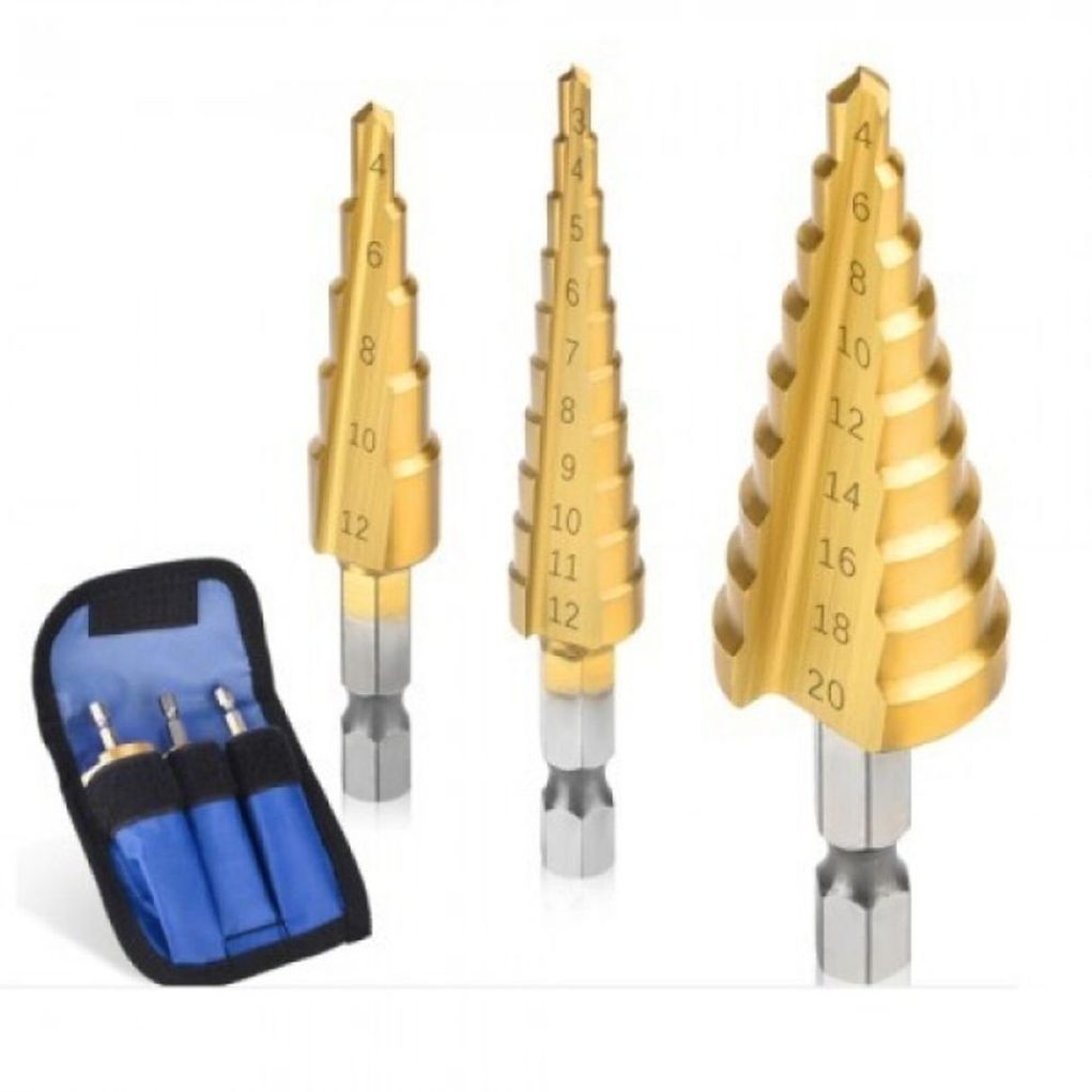 목공 STEP DRILL 파우치포함 스텝드릴 3PCS 1Set