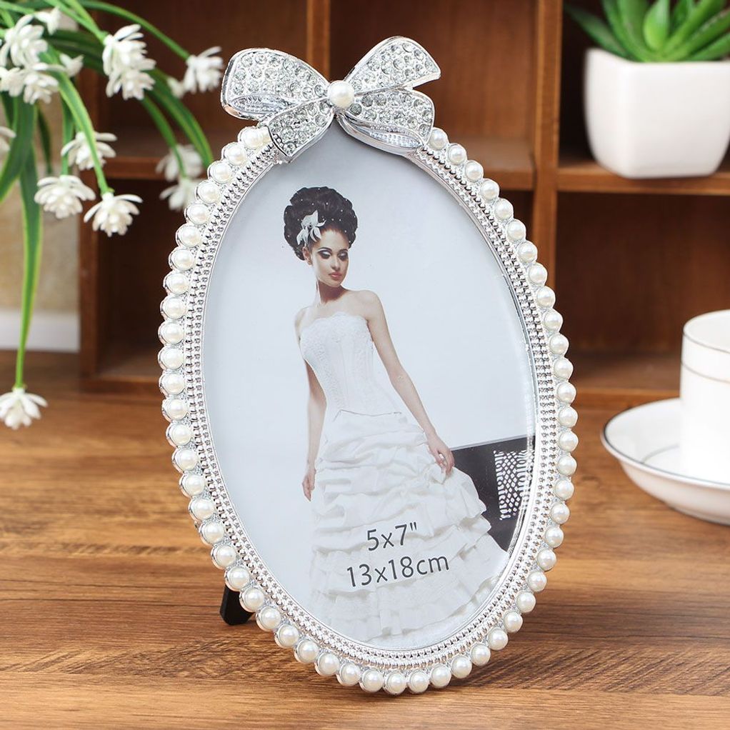 탁상용액자 진주 리본 사진액자 5x7 탁상액자