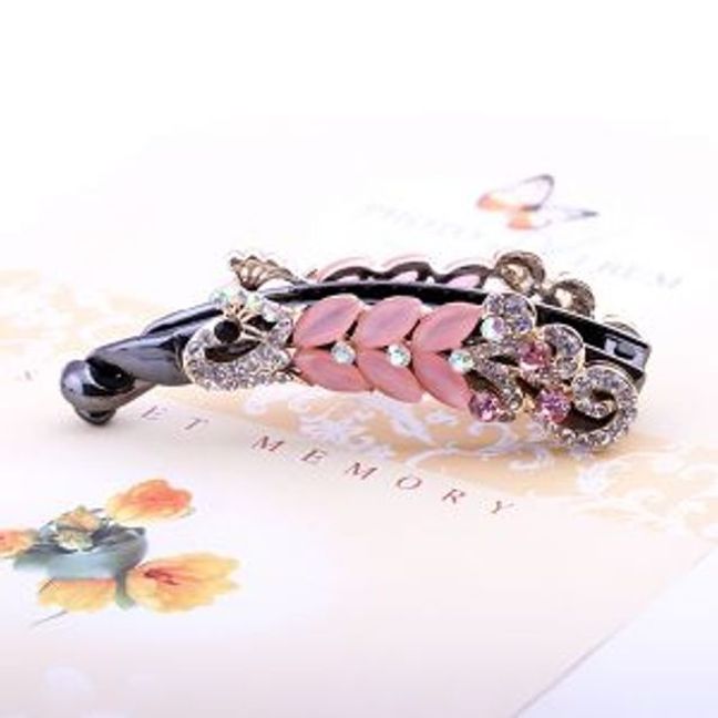 리츠 포인트 헤어핀(핑크)/ 헤어장식 집게핀