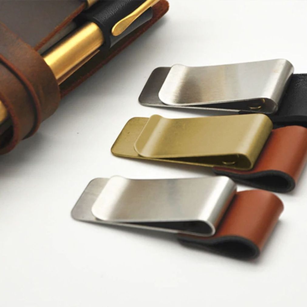 앤틱 황동 클립 레더 책갈피