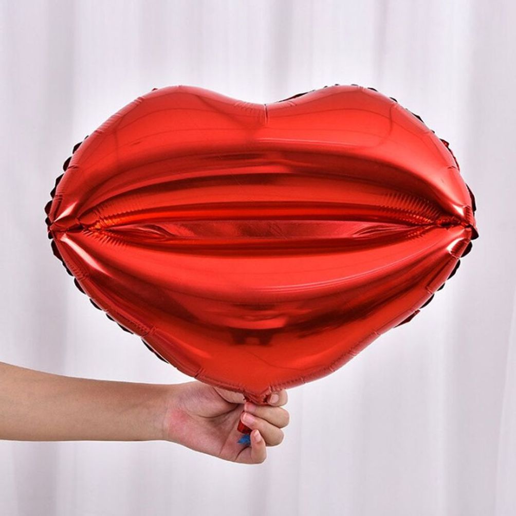 생일 기념일 홈 파티 입술 은박 풍선